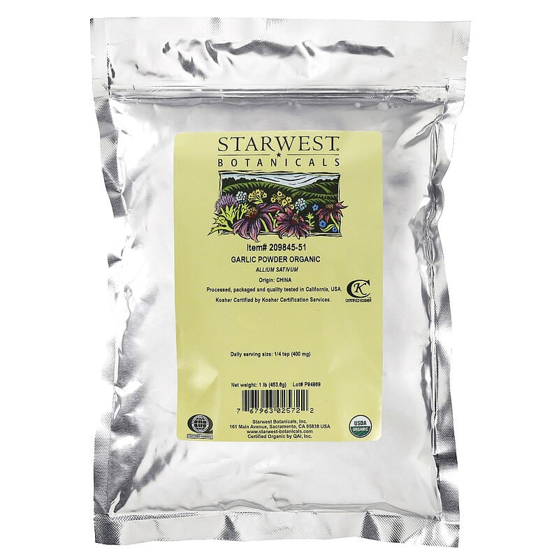 Starwest Botanicals Organic Garlic Powder, 1 Lb